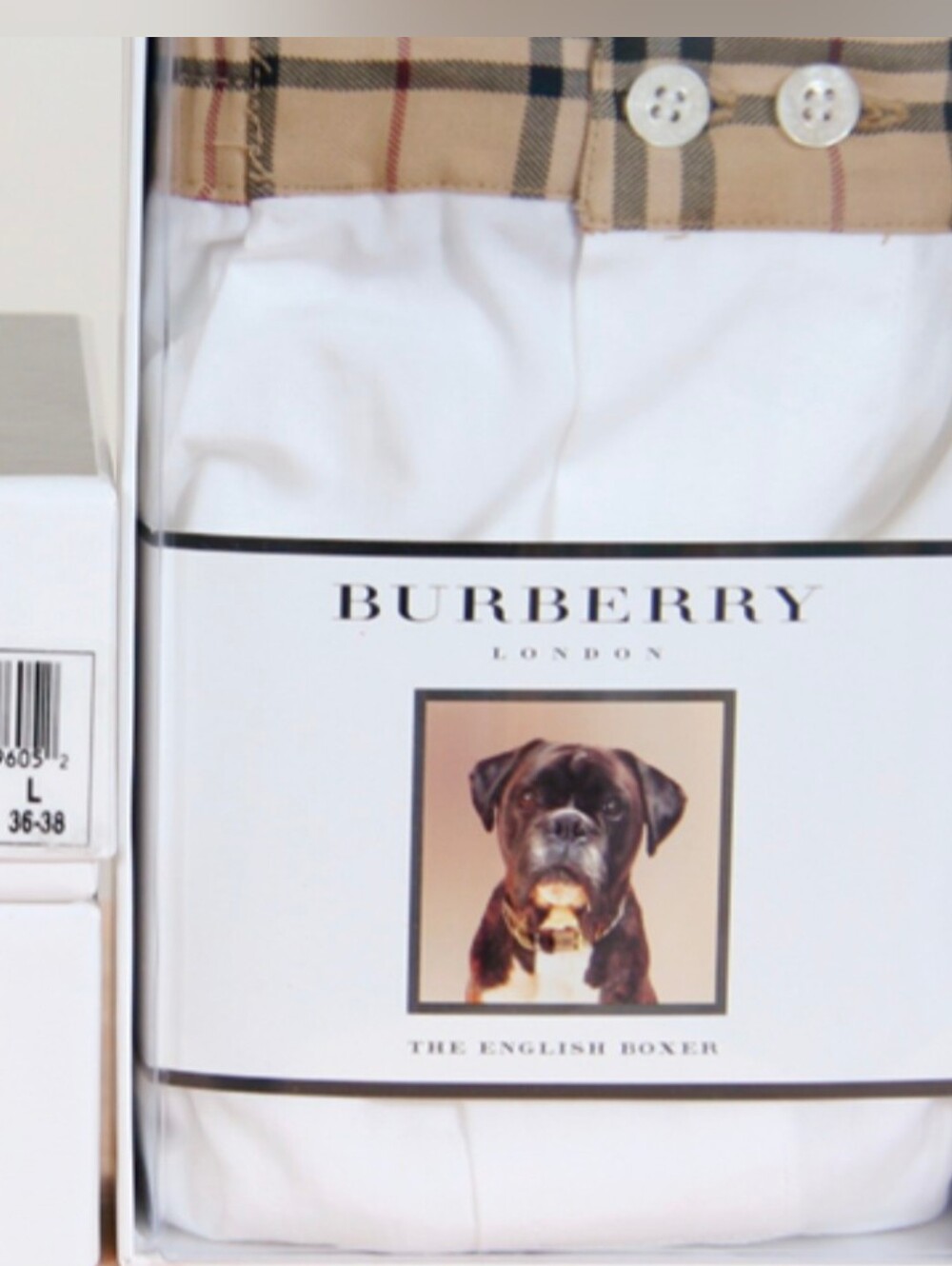 Burberry London The English Boxer Cotton Check Design Large 36 - 38 NWOT New